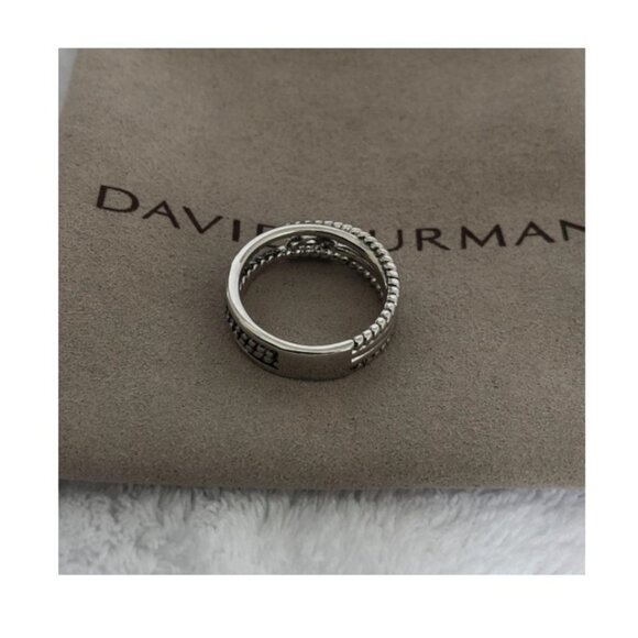 Petite X Ring w/ Diamonds (Sterling Silver) by David Yurman, Size 8 - Picture 3 of 5